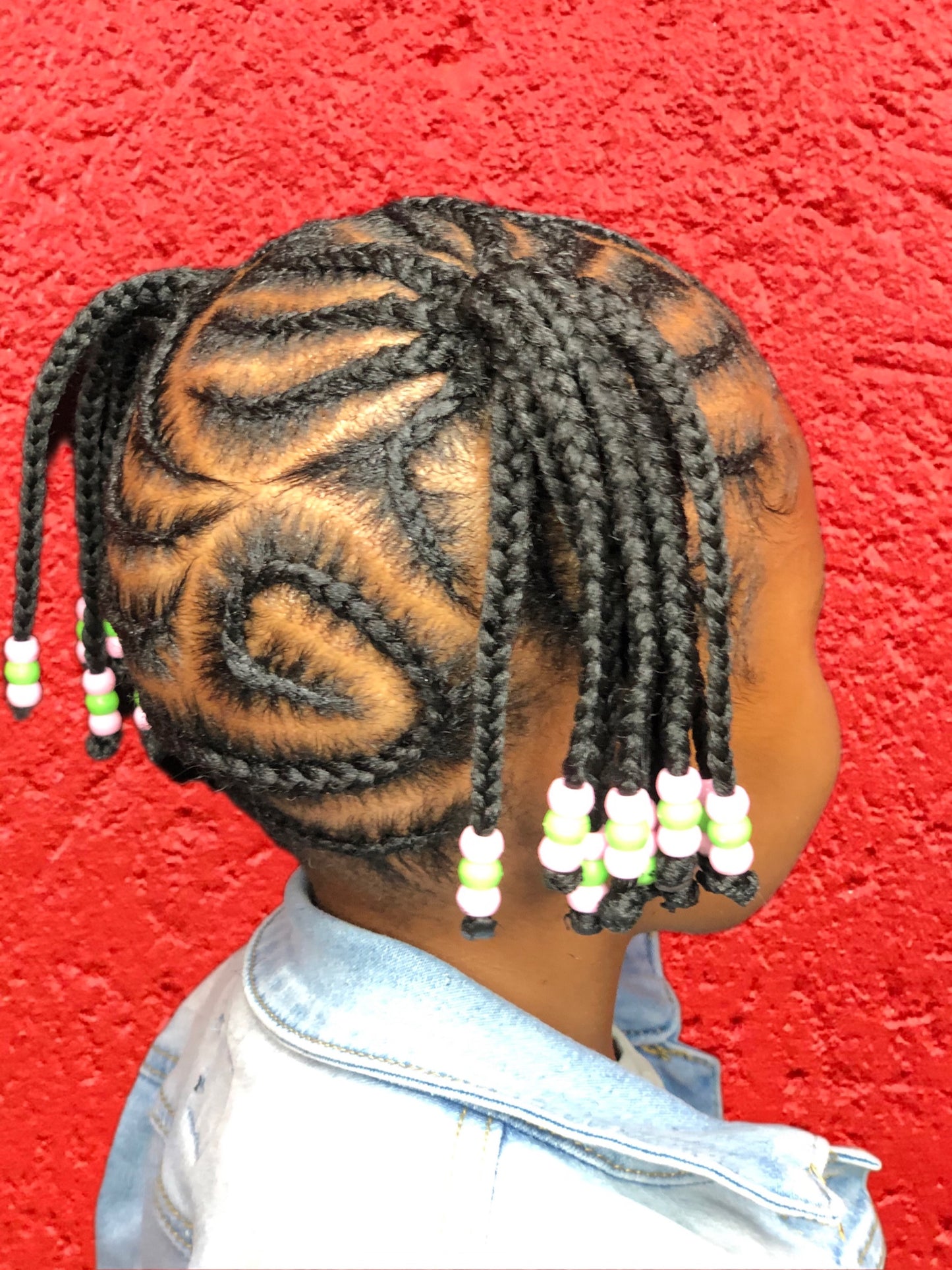 Kiddies hair without beads and with beads